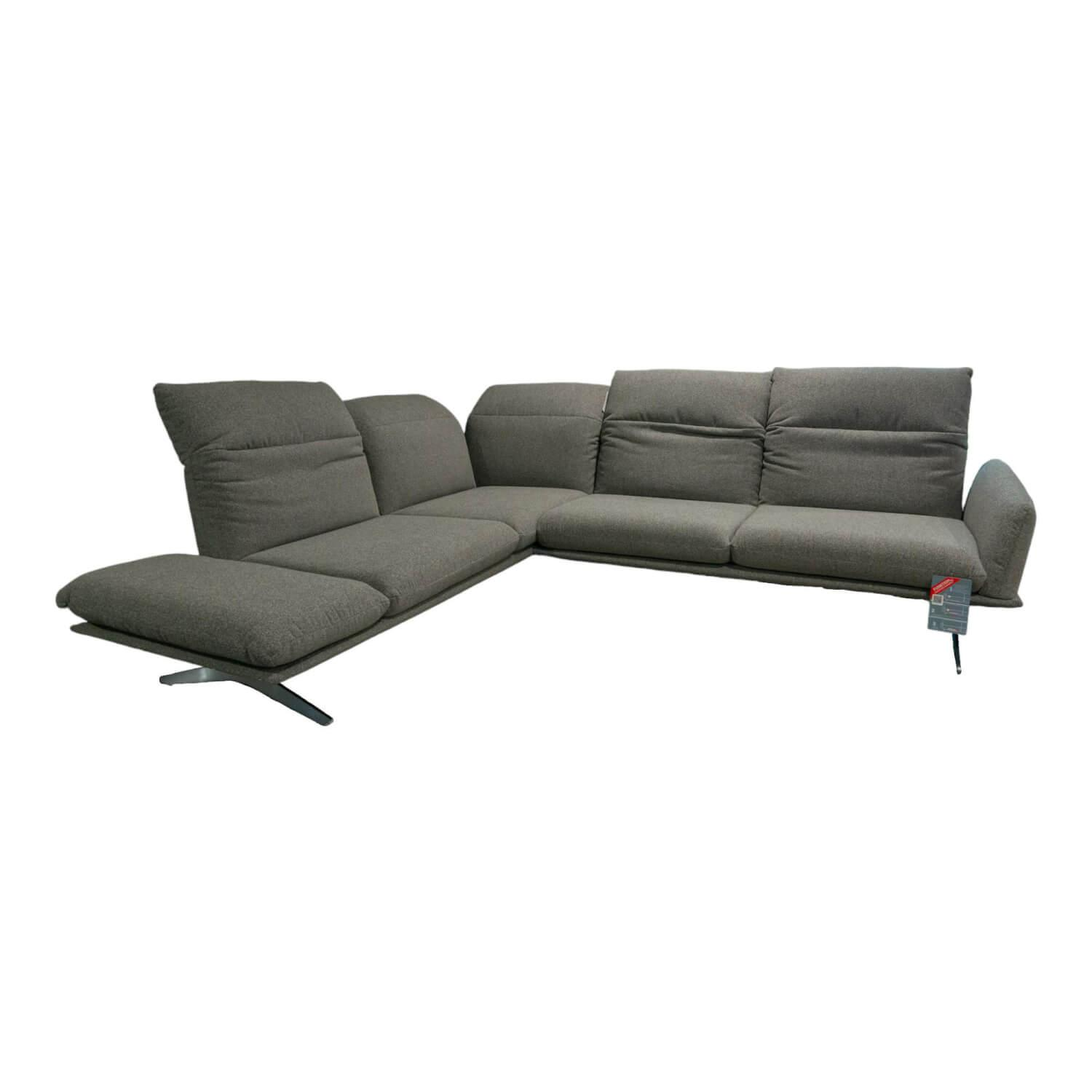 Ecksofa Calmo Stoff 13 Educa 93 Sitz Polyschaum M-Kufe Nickel Satiniert von Koinor