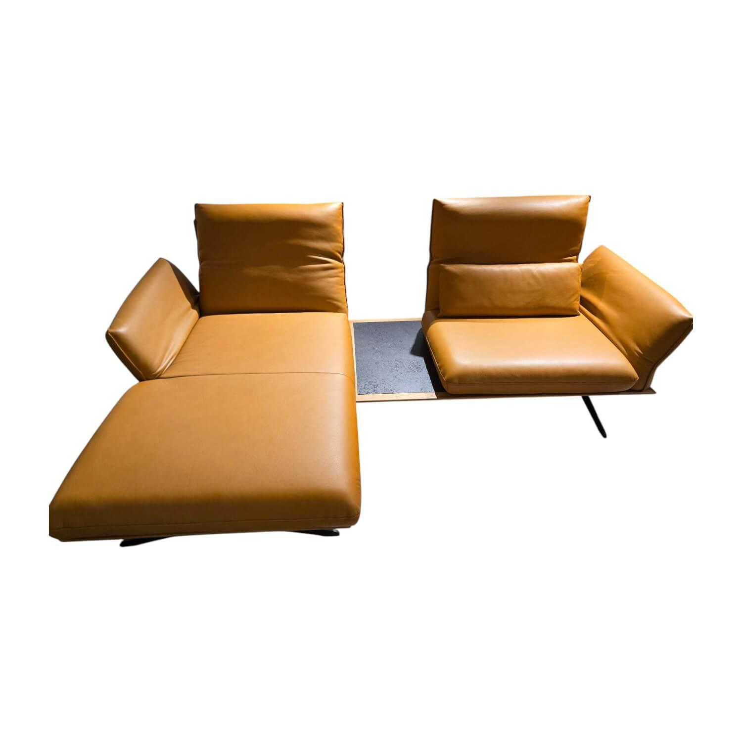 Ecksofa Ceda Leder B Bonito Sole Gelb Metallkufe Schwarz Matt Pulverbeschichtet ... von Koinor