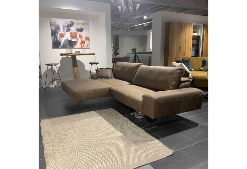 Koinor Ecksofa Ecksofa Hennessie Leder A-India Muskat Schwertkufe Nickel Satiniert von Koinor