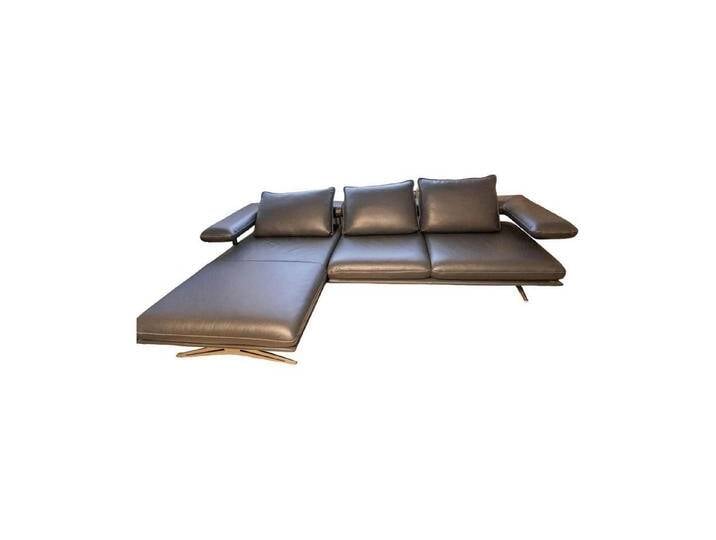 Koinor Ecksofa Ecksofa Hoover Bezug Leder C Classic Pepper Schwarz Metallkufe von Koinor