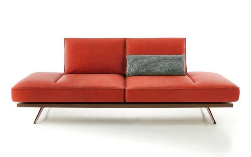 Leder Sofa Phoenix 2,5-sitzig, rot, inkl. Funktionen von Koinor