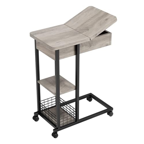 Koioplie Beistelltisch C Form, Couchtisch Mit Rollen Stauraum, Kaffeetisch Wohnzimmertisch Sofatisch Telefontisch Teetisch 60x35x75 cm Holzwerkstoff Koioplie Beistelltisch C Form, Couchtisch Mit Rollen Stauraum, Kaffeetisch Wohnzimmertisch Sofatisch Telefontisch Teetisch 60x35x75 cm Holzwerkstoff von Koioplie