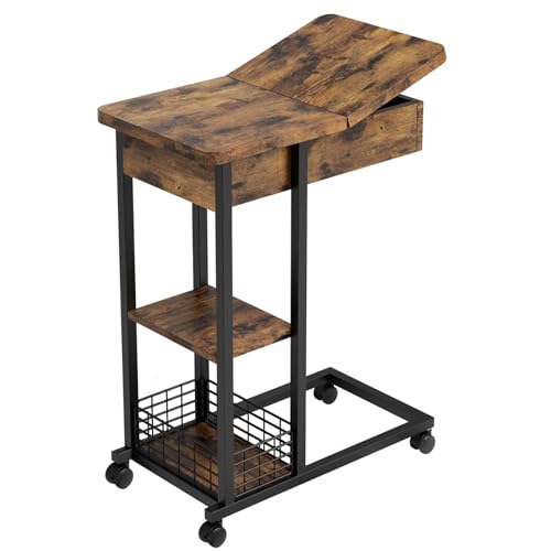 Koioplie Beistelltisch C Form, Couchtisch Mit Rollen Stauraum, Kaffeetisch Wohnzimmertisch Sofatisch Telefontisch Teetisch 60x35x75 cm Holzwerkstoff Koioplie Beistelltisch C Form, Couchtisch Mit Rollen Stauraum, Kaffeetisch Wohnzimmertisch Sofatisch Telefontisch Teetisch 60x35x75 cm Holzwerkstoff von Koioplie