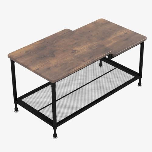 Koioplie Couchtisch Beistelltisch Wohnzimmertisch Sofatisch Teetisch Kaffeetisch Tisch Wohnzimmer Braun Eichen-Optik 100 * 50 * 48-(43) von Koioplie