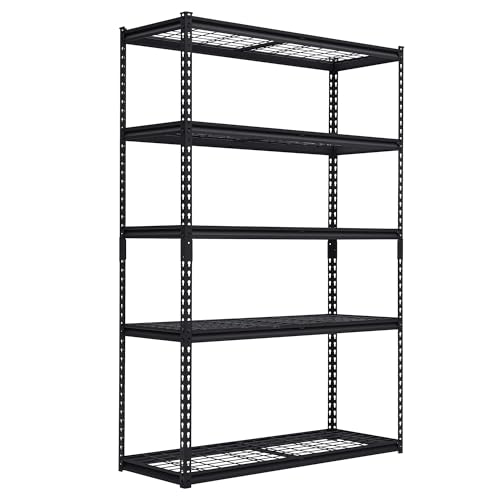 Koioplie Lagerregal 5-Tier Haushaltsregal Kellerregal Büroregal Metallgestell Schwerlastregal Steckregal Schwarz 121x45,7x182cm Koioplie Lagerregal 5-Tier Haushaltsregal Kellerregal Büroregal Metallgestell Schwerlastregal Steckregal Schwarz 121x45,7x182cm von Koioplie