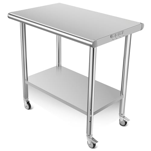 Koioplie Servierwagen Küchenwagen Küchentrolley Transportwagen Rollwagen Teewagen Beistellwagen Mit Verstellbare Etagen 92 x 60 x 88 cm Edelstahl 4 Lenkrollen von Koioplie
