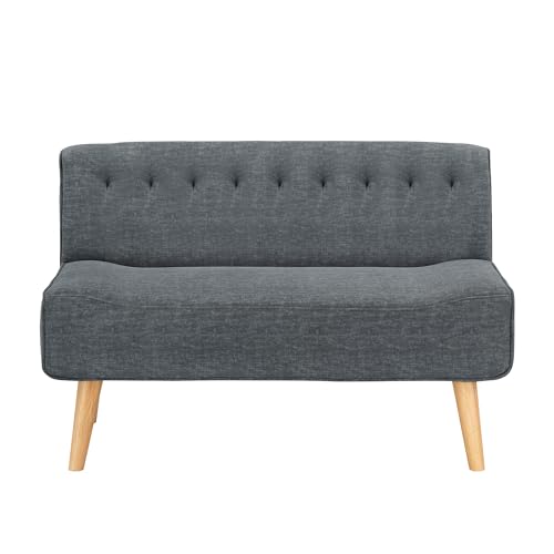 Koioplie Sofa 2-Sitzer Bank Stoffsofa Loungesofa Polstersofa Couch 117 * 42 * 75 cm Grau von Koioplie