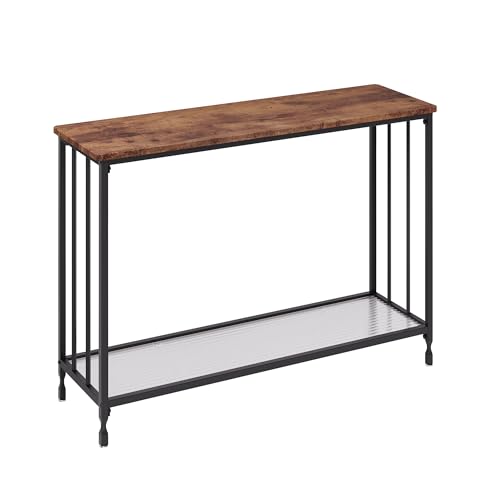 Konsolentisch mit 2 Ablagen Konsole Beistelltisch Flurtisch Ablagetisch Wandtisch AnthrazitBraun + Schwarz 105 * 30 * 81cm Konsolentisch mit 2 Ablagen Konsole Beistelltisch Flurtisch Ablagetisch Wandtisch AnthrazitBraun + Schwarz 105 * 30 * 81cm von Koioplie