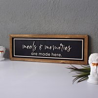 3D Rustikales Gerahmtes Mahlzeiten Und Erinnerungen Zeichen, Bar Dekor, Diner Wanddekoration, Geschenk Für Mutter, Schwester, Hochzeitsgeschenk von KoiosCrafts