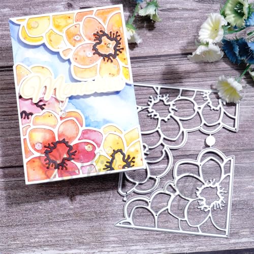 Kokorosa Stanzformen für Scrapbooking, Blumen-Stanzformen, Metall-Stanzformen zum Basteln, Stanzformen für Kartenherstellung, geeignet für Party, Hochzeit, Urlaub usw. (Diagonale Blume 13,2 x 10 cm) von Kokorosa