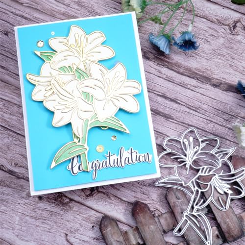 Kokorosa Stanzformen für Scrapbooking, Blumen-Stanzformen, Metall-Stanzformen zum Basteln, Stanzformen für Kartenherstellung, geeignet für Party, Hochzeit, Urlaub usw. (Zwillingsblumen, 10 x 8,5 cm) von Kokorosa