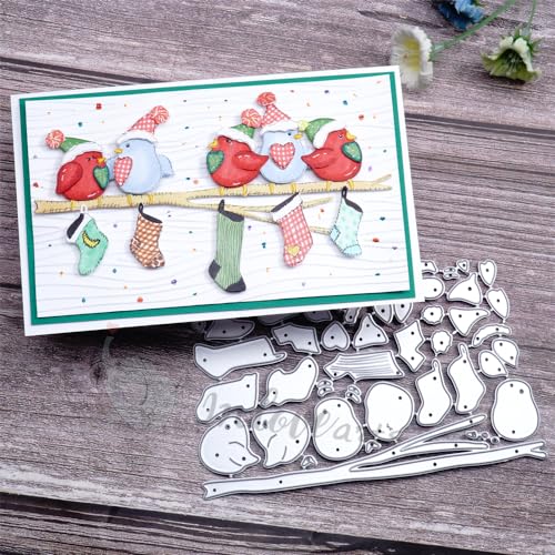 Kokorosa Vogel Weihnachten Geschenk Stanzformen Metall Dekoration Stanzform Winter Karte Stanzformen Geeignet für Feier Hochzeit Party Scrapbooking Handwerk DIY von Kokorosa