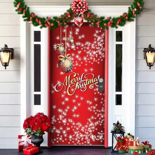 2025 Weihnachten und Halloween Haustür-Dekoration, 88,9 x 200,9 cm, Halloween-passgenau, elastischer Stoff, dehnbar, dehnbar, Türabdeckung, gruselige Hauswand, Garage, Spukabdeckungen, hängende 2025 Weihnachten und Halloween Haustür-Dekoration, 88,9 x 200,9 cm, Halloween-passgenau, elastischer Stoff, dehnbar, dehnbar, Türabdeckung, gruselige Hauswand, Garage, Spukabdeckungen, hängende von Kolarmo
