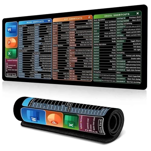 Excel Spickzettel-Schreibtischmatte, Excell-Spickzettel-Schreibtischmatte, Excel-Spickzettel-Schreibtischunterlage, PC-Büro-Tabellenkalkulation, wasserdichtes Mauspad, erweitertes großes von Kolarmo