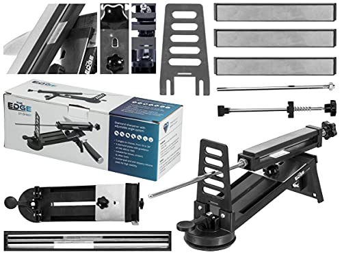 EDGE proSHARP 10-30° Profi Diamant-Messerschärfer - Einstellbare Schärfwinkel, Robuste Saugbasis, Perfekt für Keramik- und Stahlklingen, Professionelles Schleifen von kolba