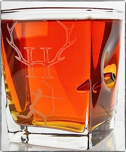 KolbergGlas Jäger Geschenk Glas mit realem Geschoß Cal.308 und Hunter Gravur -Jagd Geschenke 0,3 L von KolbergGlas