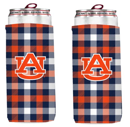 College Team Logo Ultra Slim Bier 340 ml Dosenhalter Kühler – 2er-Pack (Kastanienbraun (Tigers) – Plaid zusammenklappbar) von Kolder
