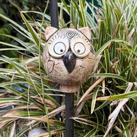 Keramik Eule, Handgefertigte Deko Für Haus & Garten, Frostsicher, Als Rosenkugel, Zaunhocker, Beet - Und Blumentopfzierde Das Ganze Jahr Über von KolebriAT
