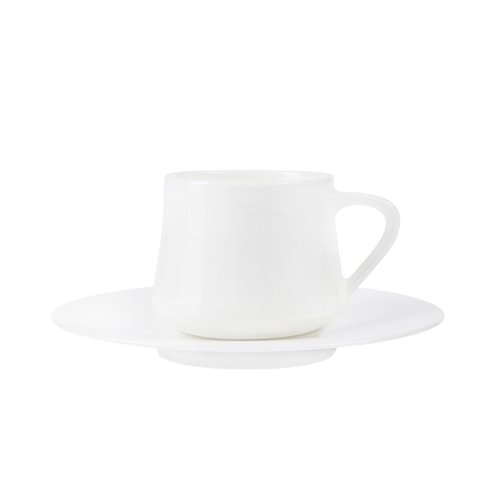 Espresso- /Mokka-Tasse und Untertasse aus Bone China Porzellan 90 ml 6er Set von Koleksiyon