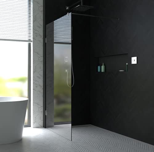 Walk-In Dusche | Ganzglasdusche | Rahmenlose Duschkabine | 6 mm ESG | 120 cm x 200 cm | Beschlag-Oberfläche: Chrom-Glanz von Kolibri Interior