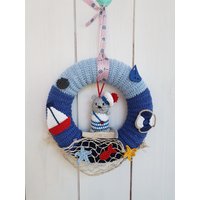 Maritimer Kranz Segelboot Meer Wand-Kranz Türschmuck Urlaub Deko Gehäkelt Maritimer Kranz Segelboot Meer Wand-Kranz Türschmuck Urlaub Deko Gehäkelt von KolibriCreative