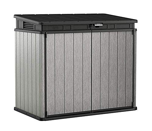 Koll Living Garden Aufbewahrungsbox XXL, grau - ideal zur Aufbewahrung von Gartenmöbeln, Rasenmähern, Grillgeräten usw.- kann 2 Abfalltonnen bis zu Einer Größe von 240 L aufnehmen von Koll Living Garden