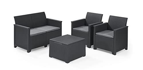 Koll Living Lounge Sets - Verschiedene Ausführungen - hochwertige Sitzgruppe für den Garten - höchster Sitzkomfort durch ergonomische Rückenlehnen (2er Sofa, 2X Sessel & Tisch) von Koll Living