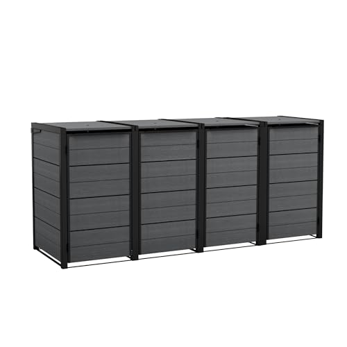 Keter Mülltonnenbox Hide Away | 960 Liter, flexibel erweiterbar | Stahlrahmen | mit Gasdruckfedern | Anthrazit | naturgetreue Holzoptik | wetterfest & wartungsfrei | belüftet Keter Mülltonnenbox Hide Away | 960 Liter, flexibel erweiterbar | Stahlrahmen | mit Gasdruckfedern | Anthrazit | naturgetreue Holzoptik | wetterfest & wartungsfrei | belüftet von Koll Living