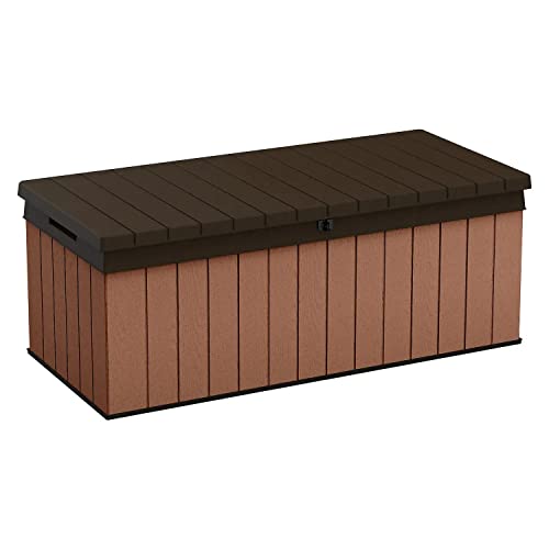 Koll Living Auflagenbox/Kissenbox 380 Liter l 100% Wasserdicht l mit Belüftung dadurch kein übler Geruch/Schimmel l Moderne Holzoptik l Deckel belastbar bis 300 KG (2 Personen) von Koll Living