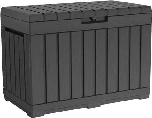 Koll Living Gartenbox, 190- oder 350 Liter Stauraum - kompakte Aufbewahrungsbox mit viel Platz für Sitzauflagen, Gartengeräte oder Kinderspielzeug - hält den Inhalt trocken & gut belüftet (190 Liter) von Koll Living
