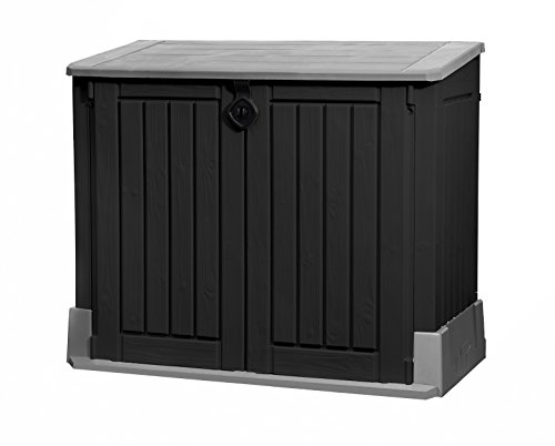 Koll Living Mülltonnenbox/Aufbewahrungsbox mit 845 L Fassungsvermögen - 132 x 71,5 x 113,5 cm - Gartengeräte regensicher verstauen oder Mülltonnen unauffällig unterbingen - abschließbar von Koll Living