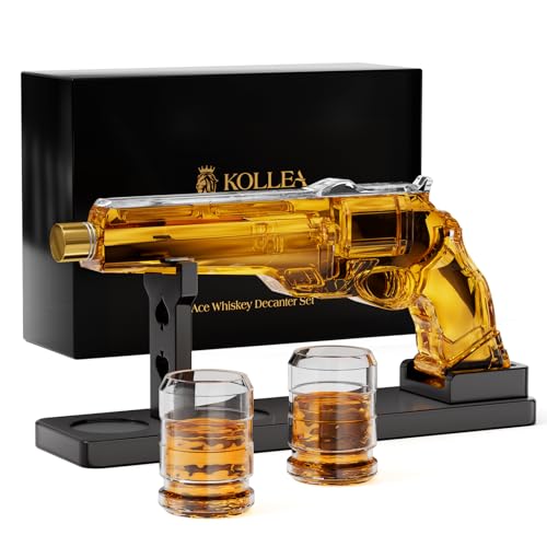 Kollea Whiskey Dekanter Sets für Männer, Schnaps Dekanter Set mit Gläsern,Einzigartige Geburtstagsgeschenke für Männer Papa,Coole Geschenke zum Jahrestag für Ihn Ehemann, Schnapsspender für Trinkparty von Kollea