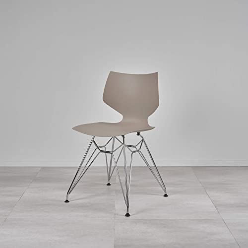 Kollecture Julien Stuhl mit Chromgestell | 7 Farbe Beige von Kollecture