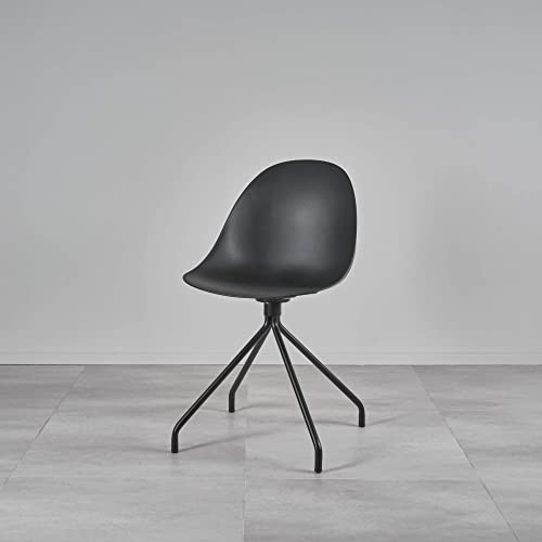 Kollecture Stuhl Bürostuhl Skandinavisch Metallgestell Schwarz Kunststoff Wohnzimmer Carine Farbe Schwarz von Kollecture