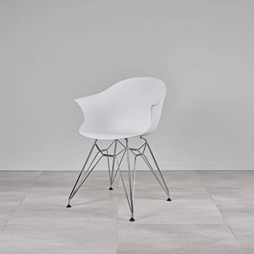 Kollecture Stuhl Kunststoff Bürostuhl Skandinavisch Chrom Gestell Farben NOÉ Farbe Weiß von Kollecture