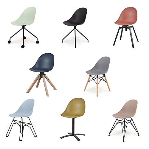 Stuhl Esszimmerstuhl Bürostuhl Skandinavisch Kunststoff Farben Wohnzimmer Carine Farbe Blau, Größe Fuß 7 Chrom von Kollecture