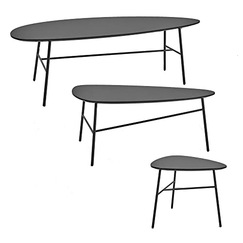 Tisch Wohnzimmertisch Couchtisch Holz Metall Weiß Grau Schwarz Sofatisch Magali Farbe Weiß, Größe 50x93 von Kollecture