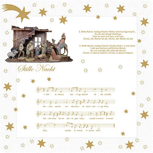 Kollektion Reuter 20 Servietten 3-lagig; 33 x 33 cm; mit dem Weihnachtslied: "Stille Nacht", 4105 von Kollektion Reuter