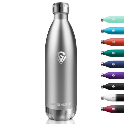 Edelstahl Trinkflasche 1000ml, Thermoskanne BPA-Frei, Metall Thermosflasche Doppelwandig, Kohlensäure Geeignet, Isolierflasche für Camping, Kinder, Fitness, Sprudel, Sport, Reisen, Jungs, Mädchen Edelstahl Trinkflasche 1000ml, Thermoskanne BPA-Frei, Metall Thermosflasche Doppelwandig, Kohlensäure Geeignet, Isolierflasche für Camping, Kinder, Fitness, Sprudel, Sport, Reisen, Jungs, Mädchen von KollyKolla