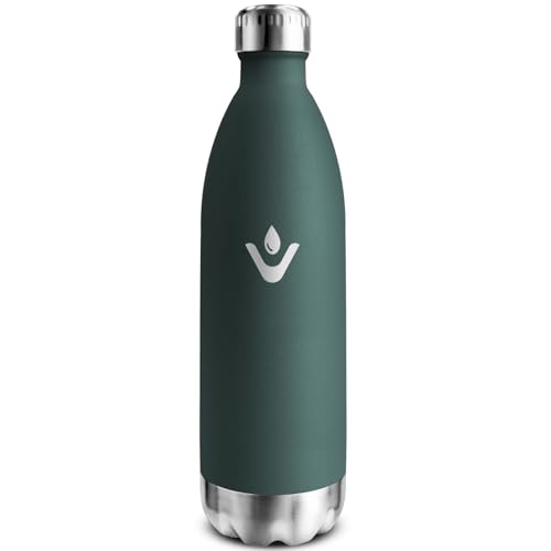 Edelstahl Trinkflasche 1L, Auslaufsichere Thermosflasche BPA-frei, Isolierflasche mit Vakuum-Doppelwand für Schule, Outdoor, Fahrrad, Laufen, Büro, Fitnessstudio, Sport, Arbeit, Uni, Fitness von KollyKolla