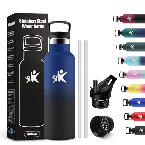 KollyKolla Thermosflasche 500ml, Wasserflasche Kohlensäure Geeignet, Auslaufsicher Wasserflasche mit Strohhalm, BPA-Frei, Doppelwandige Vakuumisolierte, Trinkflasche für Schule, Reisen, Camping KollyKolla Thermosflasche 500ml, Wasserflasche Kohlensäure Geeignet, Auslaufsicher Wasserflasche mit Strohhalm, BPA-Frei, Doppelwandige Vakuumisolierte, Trinkflasche für Schule, Reisen, Camping von KollyKolla