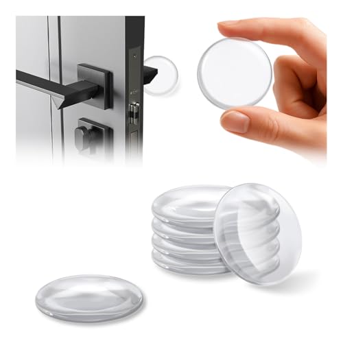 Türstopper Wand Selbstklebend Set, 12 Stück, Wandpuffer Transparent Rund 42x10mm, Silikon Türpuffer für Türen, Wände & Möbel, Schutz vor Anschlägen, Schalldämpfung & Stoßfest Dezentem Design von KollyKolla