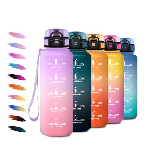 Sport Trinkflasche 1,5L, Sportflasche mit Filte, Kohlensäure Geeignet, Auslaufsicher, Motivierende Wasserflasche mit Zeitmarkierung, Wasserflasche für Fitness, Camping, Fahhrad, Wandern, Sprudel Sport Trinkflasche 1,5L, Sportflasche mit Filte, Kohlensäure Geeignet, Auslaufsicher, Motivierende Wasserflasche mit Zeitmarkierung, Wasserflasche für Fitness, Camping, Fahhrad, Wandern, Sprudel von KollyKolla