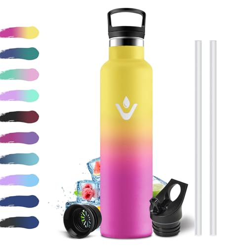 Thermosflasche 1L, Auslaufsicher Trinkflasche BPA-Frei, Isolierflasche mit Strohhalm, Einhandöffnung, Metall Wasserflasche Doppelwandig Isoliert, Wasserflasche für Fitness, Laufen, Büro, Schule Thermosflasche 1L, Auslaufsicher Trinkflasche BPA-Frei, Isolierflasche mit Strohhalm, Einhandöffnung, Metall Wasserflasche Doppelwandig Isoliert, Wasserflasche für Fitness, Laufen, Büro, Schule von KollyKolla