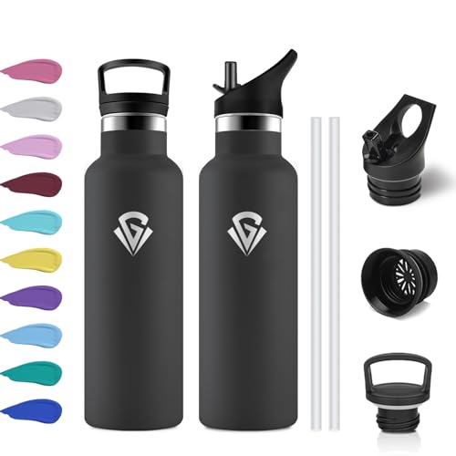 Thermosflasche Kinder 500ml, Auslaufsicher Wasserflasche mit Strohhalm, BPA-Frei, Vakuum Isolierte Trinkflasche Edelstahl, Kohlensäure Geeignet, Isolierflasche Kinder für Schule, Laufen, Büro von KollyKolla