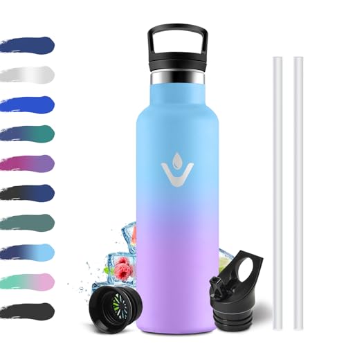 Trinkflasche Kinder 500ml, Auslaufsicher Thermosflasche mit Strohhalm, Isolierflasche Doppelwandig, BPA-frei, Trinkflasche Kohlensäure Geeignet, Wasserflasche für Reisen, Schule, Laufen, Camping von KollyKolla