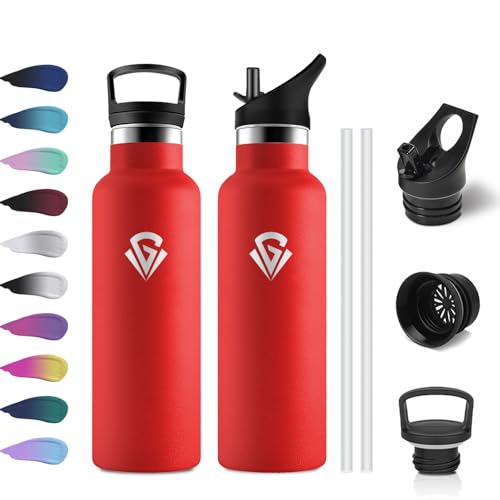 Trinkflasche Kinder 500ml, Auslaufsichere Thermosflasche mit Strohhalm, Wasserflasche Kohlensäure Geeignet, BPA-Frei, Isolierflasche Doppelwandig, Isolierflasche für Schule, Fahrrad, Sprudel, Laufen von KollyKolla