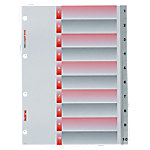 Kolma Register DIN A4 hoch Grau, Rot 10-teilig Perforiert Kunststoff 1 bis 10 10 Blatt von Kolma