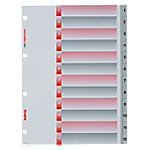 Kolma Register DIN A4 hoch Grau, Rot 12-teilig Perforiert Kunststoff 1 bis 12 12 Blatt, von Kolma