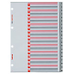 Kolma Register DIN A4 hoch Grau, Rot 20-teilig Perforiert Kunststoff 1 bis 20 20 Blatt von Kolma